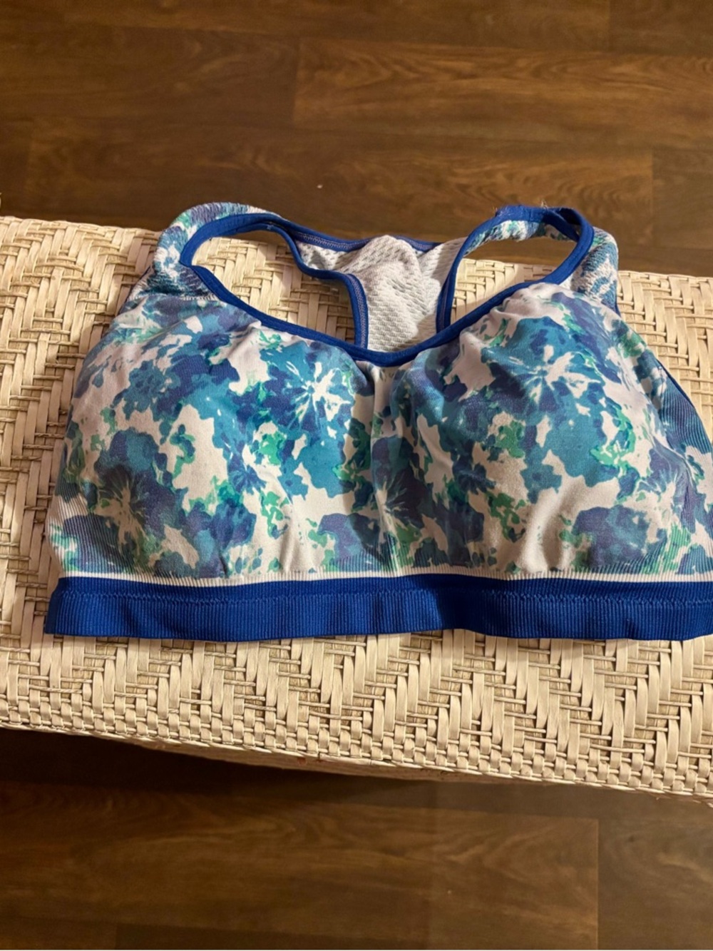 Women’s Blue Floral Swim Top - Bralette Style
